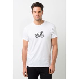 Qivi Bicycle Clipart Black And White Bicycle Baskılı Beyaz Erkek Örme Tshirt