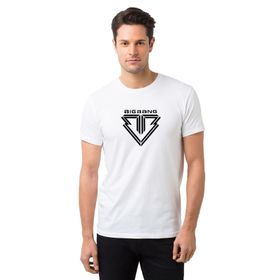Qivi Big Bang Logo Baskılı Beyaz Erkek Örme T-shirt