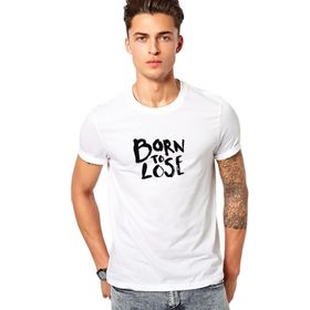 Qivi Born to Lose Baskılı Beyaz Erkek T-shirt