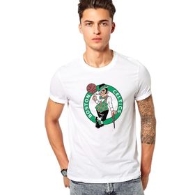 Qivi Boston Basketbol Spor Baskılı Beyaz Erkek T-shirt