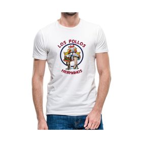 Qivi Breaking Bad Los Pollos Hermanos Beyaz Erkek Örme T-shirt