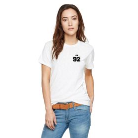 Qivi Bts Jin 92 Baskılı Beyaz Kadın Örme T-shirt