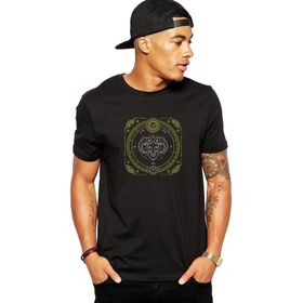 Qivi Burç Koç Aries Baskılı Siyah Erkek Örme T-shirt