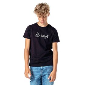 Qivi Büyücü Baskılı Unisex Çocuk Siyah T-shirt