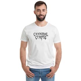 Qivi Cannibal Corpse Logo Baskılı Beyaz Erkek T-shirt