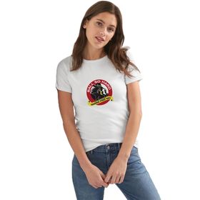Qivi Carmen Sandiego Ball So Hard Baskılı Beyaz Kadın Örme T-shirt