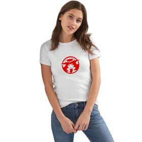 Qivi Carmen Sandiego Logo Red Baskılı Beyaz Kadın T-shirt