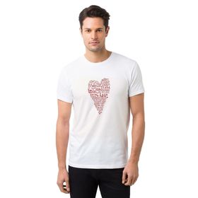 Qivi Charles Bukowski Heart Your Life is Baskılı Beyaz Erkek T-shirt