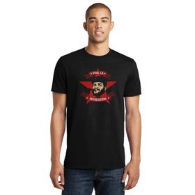Qivi Che Guevara Viva La Revolucion Baskılı Siyah Erkek Örme T-shirt