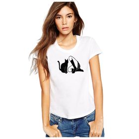 Qivi Chilling Adventures Of Sabrina Catt Illustration Beyaz Kadın T-shirt
