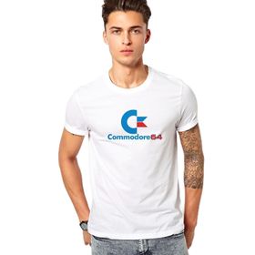Qivi Commodore Logo Baskılı Örme Beyaz Erkek T-shirt