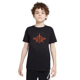 Qivi Crackdown Logo Baskılı Unisex Çocuk Siyah T-shirt