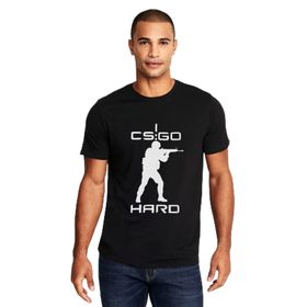 Qivi CS Go Hard Baskılı Siyah Erkek Örme T-shirt