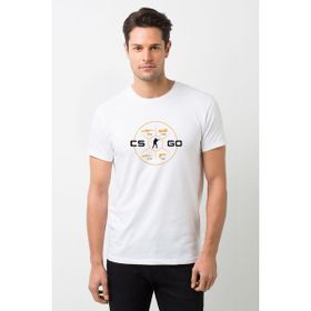Qivi Cs Go Menu Baskılı Beyaz Erkek T-shirt