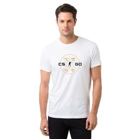 Qivi Cs Go Menu Baskılı Beyaz Erkek T-shirt