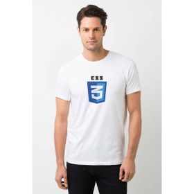 Qivi Css Baskılı Beyaz Erkek Örme T-shirt