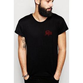 Qivi Death Baskılı Siyah Erkek Örme T-shirt
