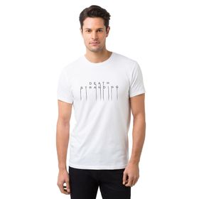 Qivi Death Stranding Logo Baskılı Beyaz Erkek T-shirt