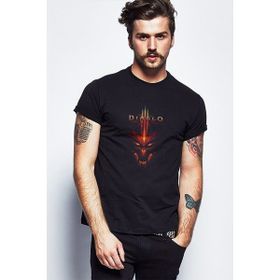 Qivi Diablo Baskılı Siyah Erkek Örme T-shirt