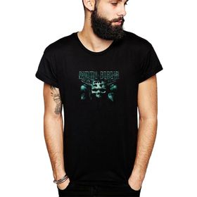 Qivi Dimmu Borgır Abrahadabra Metal Rock Müzik Baskılı Siyah Erkek Örme T-shirt
