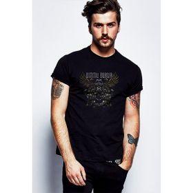 Qivi Dimmu Borgir Interdimensional Summit Metal Rock Baskılı Siyah Erkek Örme T-shirt