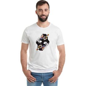 Qivi Dj Monkey Baskılı Beyaz Erkek T-shirt
