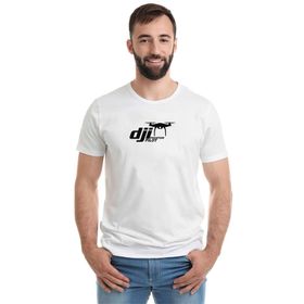 Qivi Dji Phantom Pilot Drone Vinyl Decal Baskılı Beyaz Erkek T-shirt