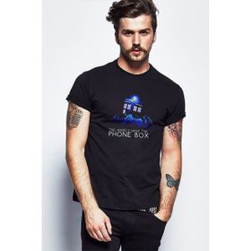 Qivi Doctor Who Angels Have The Phone Baskılı Siyah Erkek Örme T-shirt
