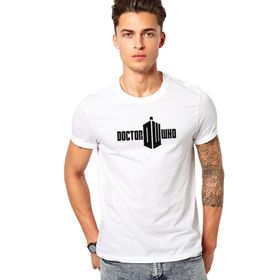 Qivi Doctor Who Logo Baskılı Siyah Erkek Örme T-shirt