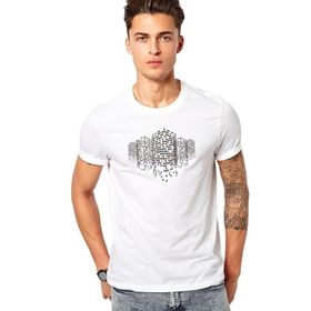 Qivi Dot Building Baskılı Beyaz Erkek T-shirt