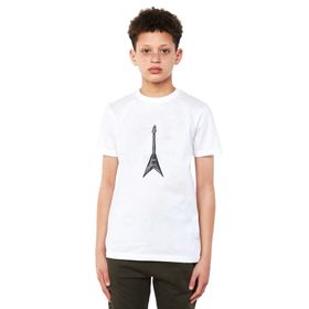 Qivi Drawing Rock Guitar Baskılı Beyaz Unisex Çocuk T-shirt