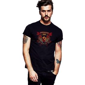 Qivi Dream Theater Sabaton Kryssen Baskılı Siyah Erkek Örme T-shirt