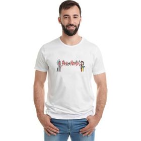 Qivi Dribbble Rickmorty Baskılı Beyaz Erkek T-shirt