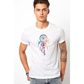 Qivi Düş Kapanı Baskılı Beyaz Erkek T-shirt