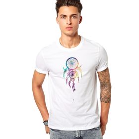 Qivi Düş Kapanı Baskılı Beyaz Erkek T-shirt