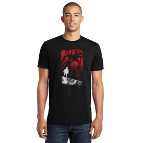 Qivi Eleven Demogorgon Baskılı Siyah Erkek Örme T-shirt
