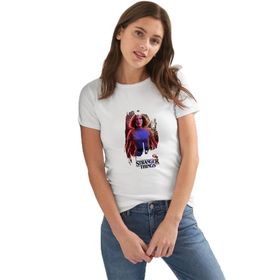 Qivi Eleven Wallpaper Baskılı Beyaz Kadın Örme T-shirt