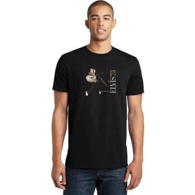 Qivi Elvis Presley Baskılı Siyah Erkek Örme T-shirt