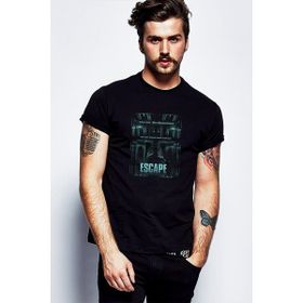 Qivi Escope Stallone Baskılı Siyah Erkek Örme T-shirt