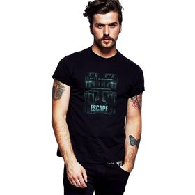 Qivi Escope Stallone Baskılı Siyah Erkek Örme T-shirt