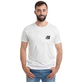 Qivi Fight Club Göğüs Baskılı Beyaz Erkek T-shirt