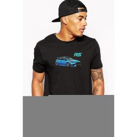 Qivi Ford Focus RS Baskılı Siyah Erkek Örme T-shirt