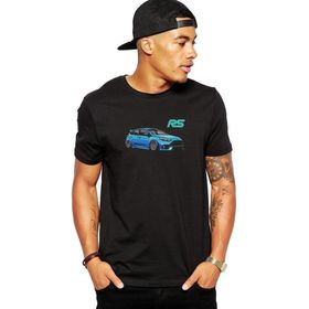 Qivi Ford Focus RS Baskılı Siyah Erkek Örme T-shirt