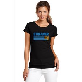 Qivi Fortnite Streamer Fortnıte Baskılı Siyah Kadın Örme T-shirt