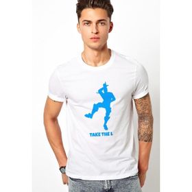Qivi Fortnite Take the L Baskılı Beyaz Erkek T-shirt