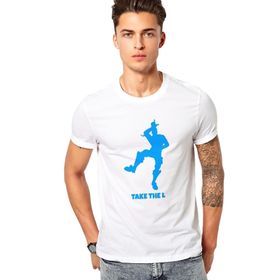 Qivi Fortnite Take The L Baskılı Siyah Erkek Örme T-shirt