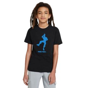 Qivi Fortnite Take The L Baskılı Unisex Çocuk Siyah T-shirt