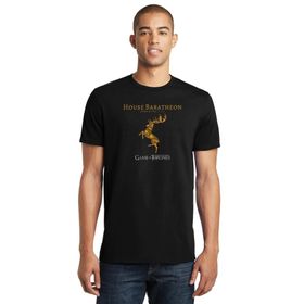 Qivi G O T House Baratheon Baskılı Siyah Erkek Örme T-shirt