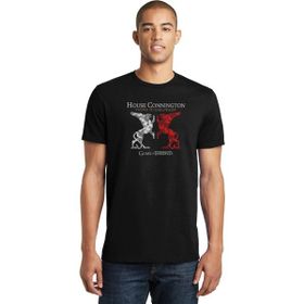 Qivi G O T House Connington Baskılı Siyah Erkek Örme T-shirt