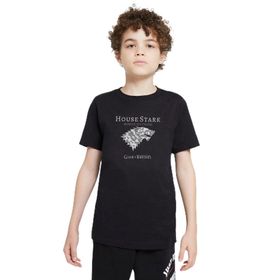 Qivi G O T House Stark Baskılı Unisex Çocuk Siyah Sweatshirt
